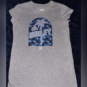 Hurley Gray Kids T-Shirt with Blue Graphic